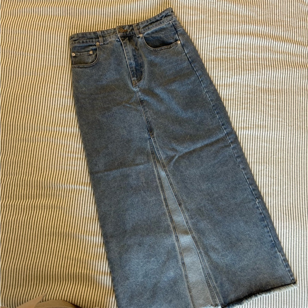 From Palmer Women's Midi Blue Denim Skirt